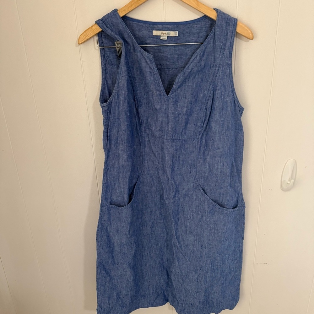 Boden Blue Sleeveless V-Neck Sundress